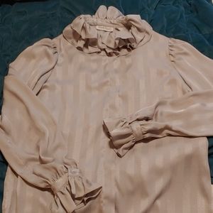 Vintage Ruffle Neck Button Down